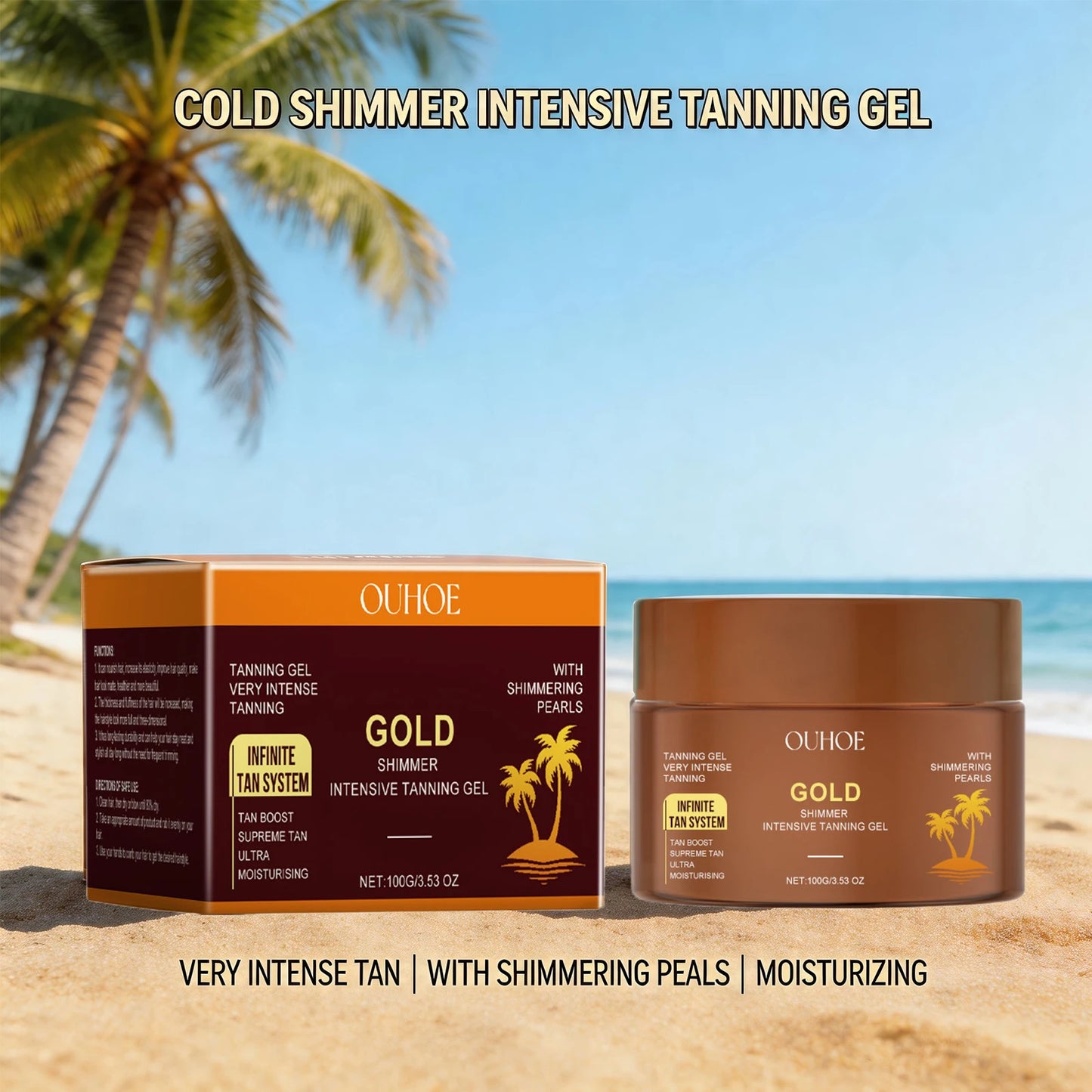 Tanning Gel Sunless Tan for Face & Body Tan Accelerator Hydrating Moisturizing Quick Drying Sunbed & Outdoor Tanning Lotion 100g