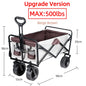 Heavy Duty Outdoor Folding Wagon Cart Large Capacity Collapsible Utility Wagon Trolley Portable Garden Beach Camping Equipment